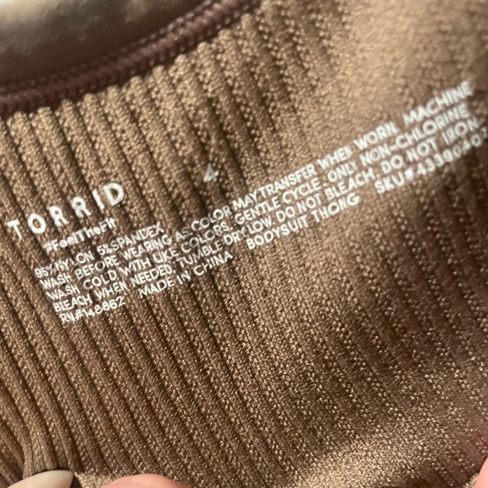 Torrid Brown Ribbed Bodysuit - Picture 2 of 3